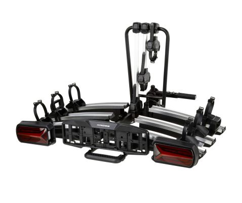 Suport biciclete pentru cârlig de remorcare E-FOLD 3 PRO LED pentru 3 biciclete
